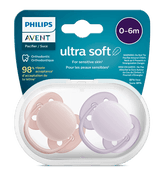 Avent ultra soft Soother 0-6m Girl x 2 - Mari Kali Stores Cyprus