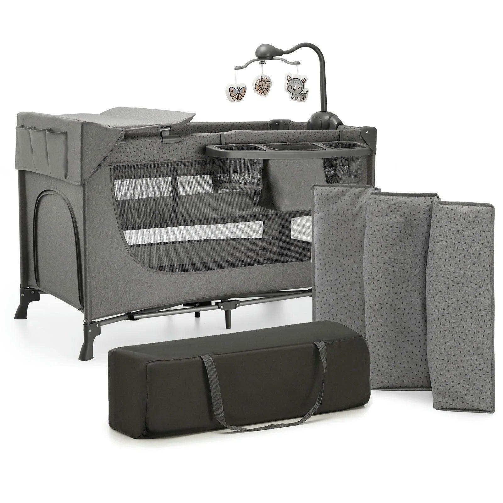 Klnderkraft travel cot Joy2 with accesories Dark Grey - Mari Kali Stores Cyprus Klnderkraft travel cot Joy2 with accesories Dark Grey - Mari Kali Stores Cyprus