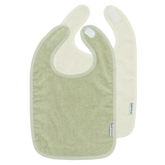 Meyco Bib Velcro Popcorn 2 Pack 25x34cm Natural/Soft Olive