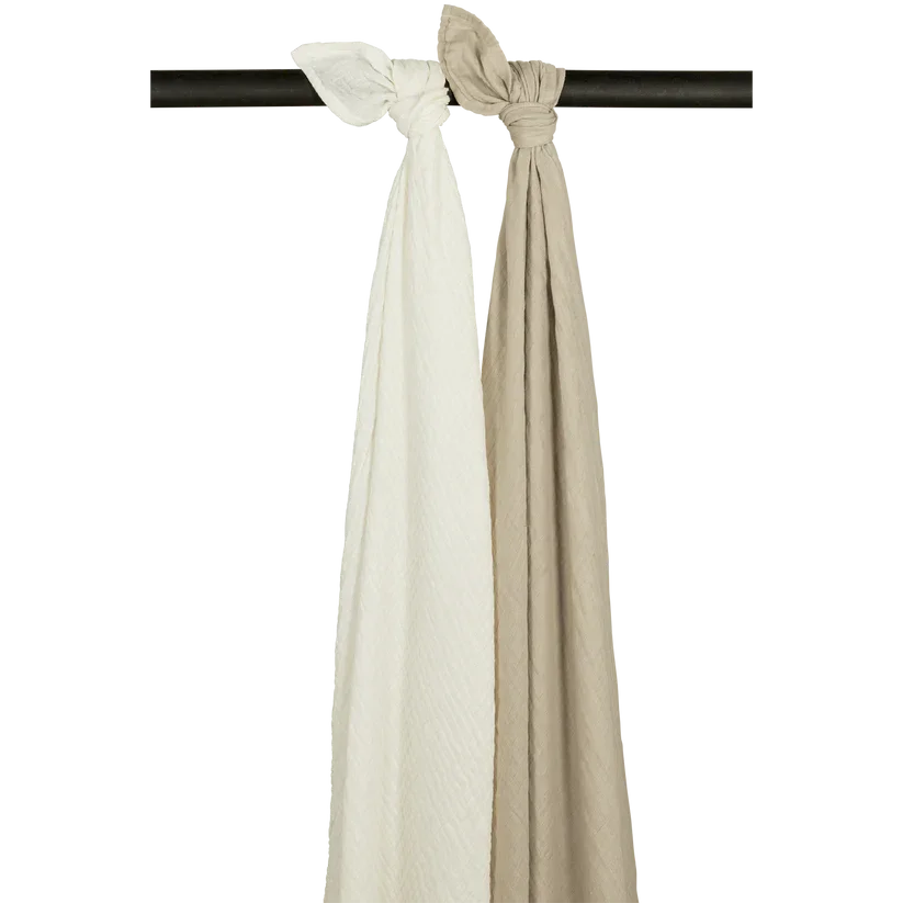 Meyco Muslin Cloths Pre-washed Muslin 2 Pack 120x120cm Offwhite/Sand Meyco Muslin Cloths Pre-washed Muslin 2 Pack 120x120cm Offwhite/Sand