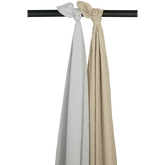 Meyco Muslin Cloths Pre-washed Muslin 2 Pack Light Grey/Sand