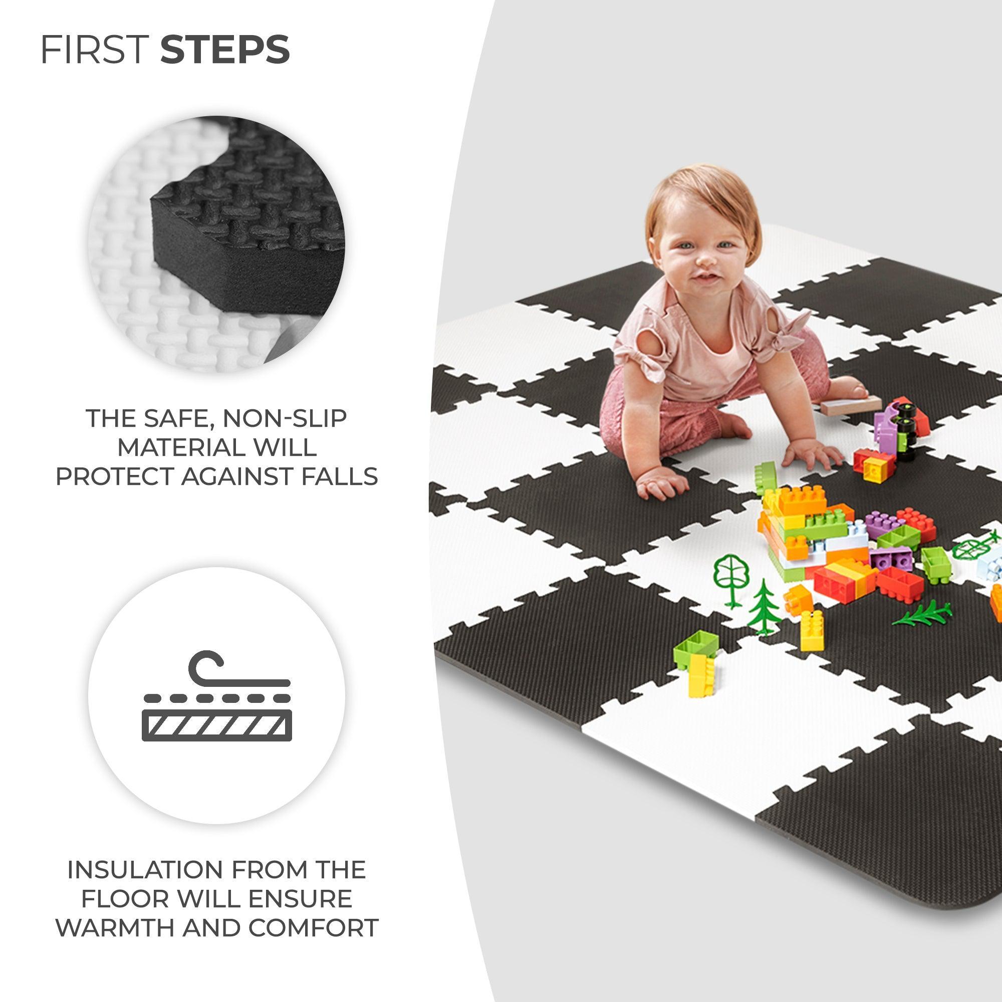 Kinderkraft Luno Play Foam Floor Puzzle Set Black & White - Mari Kali Stores Cyprus Kinderkraft Luno Play Foam Floor Puzzle Set Black & White - Mari Kali Stores Cyprus