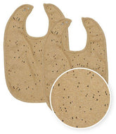 Meyco Bib With Press Stud 2-pack Rib Mini Spot - Toffee Melange - Mari Kali Stores Cyprus
