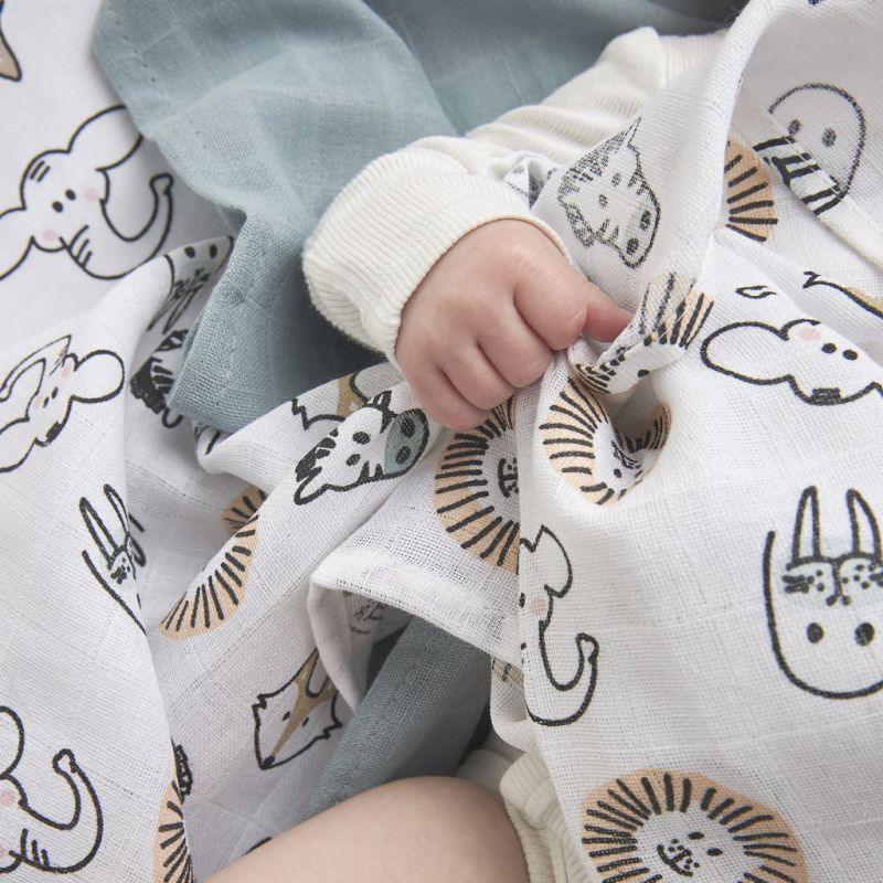 Meyco Muslin Swaddle 3-pack Organic Cotton - Animal - 120x120cm - Mari Kali Stores Cyprus Meyco Muslin Swaddle 3-pack Organic Cotton - Animal - 120x120cm - Mari Kali Stores Cyprus