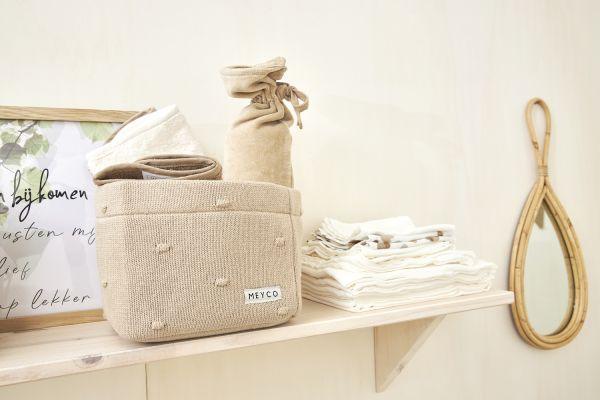 Meyco Nursery Basket Mini Knots - Sand - Medium - Mari Kali Stores Cyprus Meyco Nursery Basket Mini Knots - Sand - Medium - Mari Kali Stores Cyprus