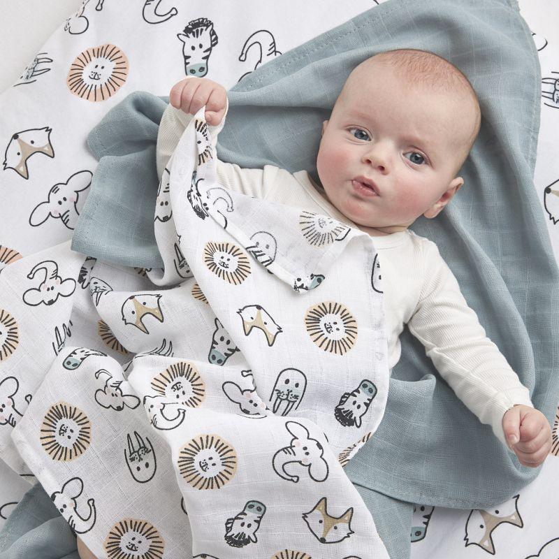 Meyco Muslin Swaddle 3-pack Organic Cotton - Animal - 120x120cm - Mari Kali Stores Cyprus Meyco Muslin Swaddle 3-pack Organic Cotton - Animal - 120x120cm - Mari Kali Stores Cyprus