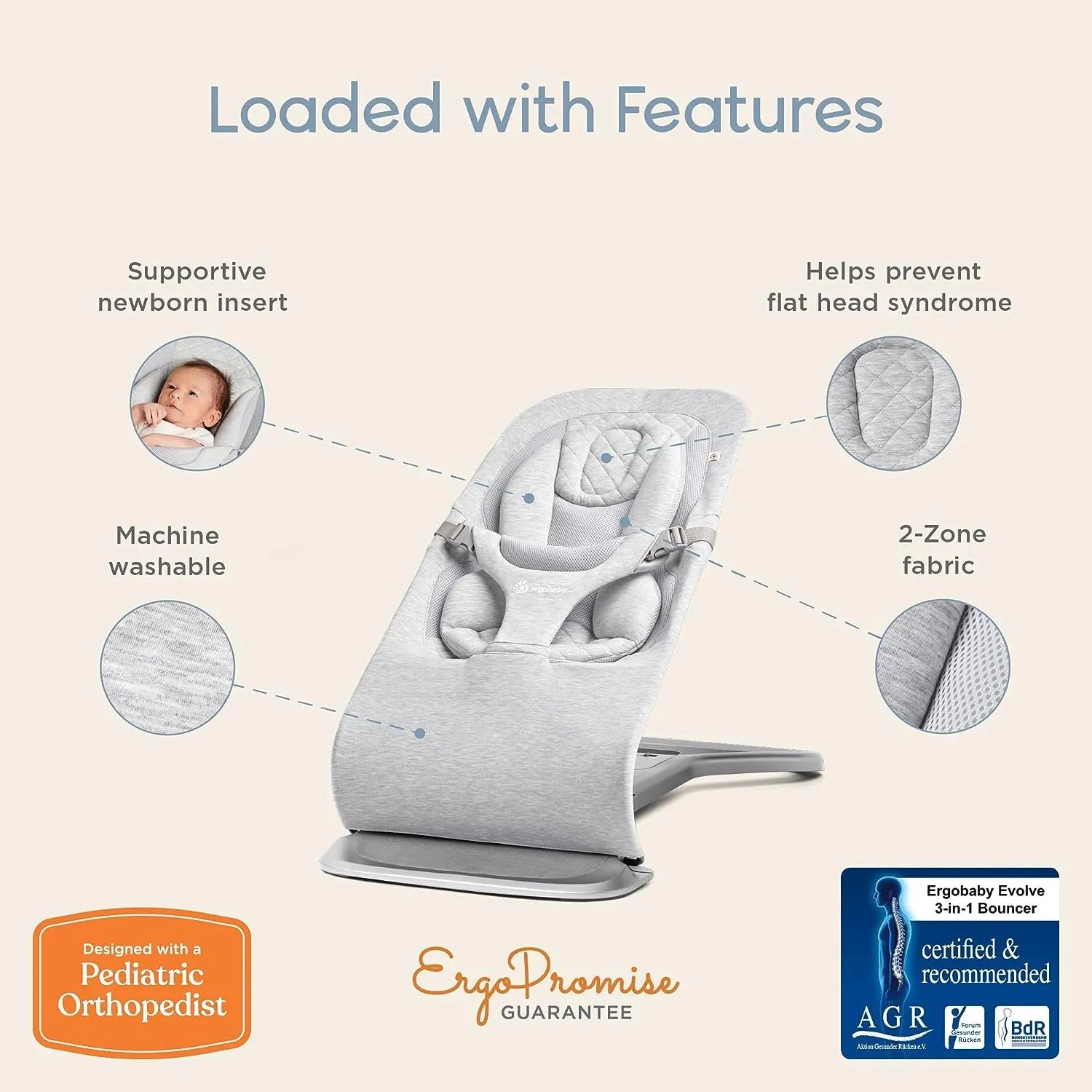 Ergobaby 3-In-1 Evolve Bouncer - Mari Kali Stores Cyprus Ergobaby 3-In-1 Evolve Bouncer - Mari Kali Stores Cyprus
