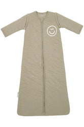 Meyco Baby Sleeping Bag With Detachable Sleeves Slub/smile - Taupe/offwhite - 70cm - Mari Kali Stores Cyprus