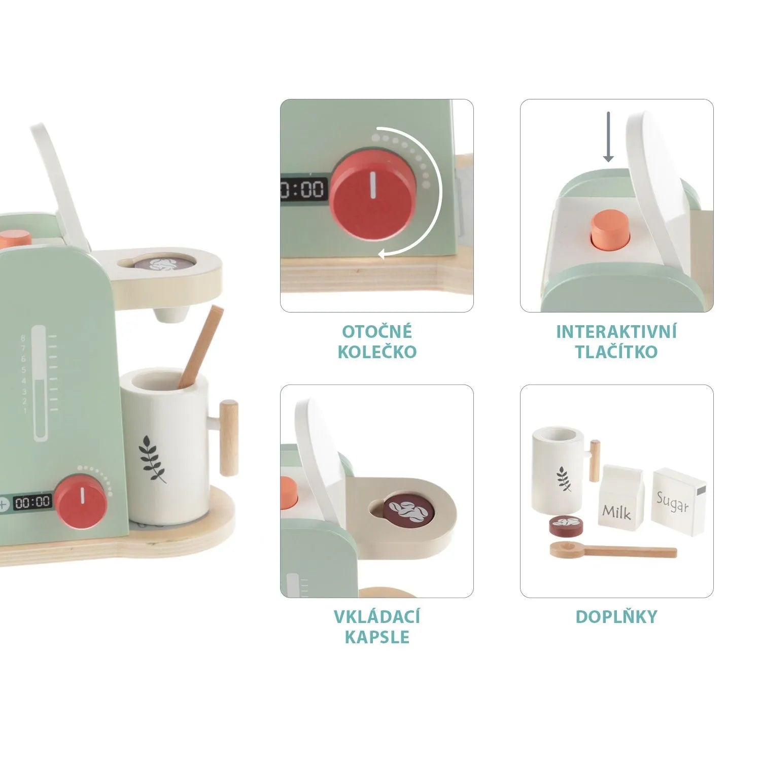 Zopa Wooden Coffee Machine Set Zopa Wooden Coffee Machine Set
