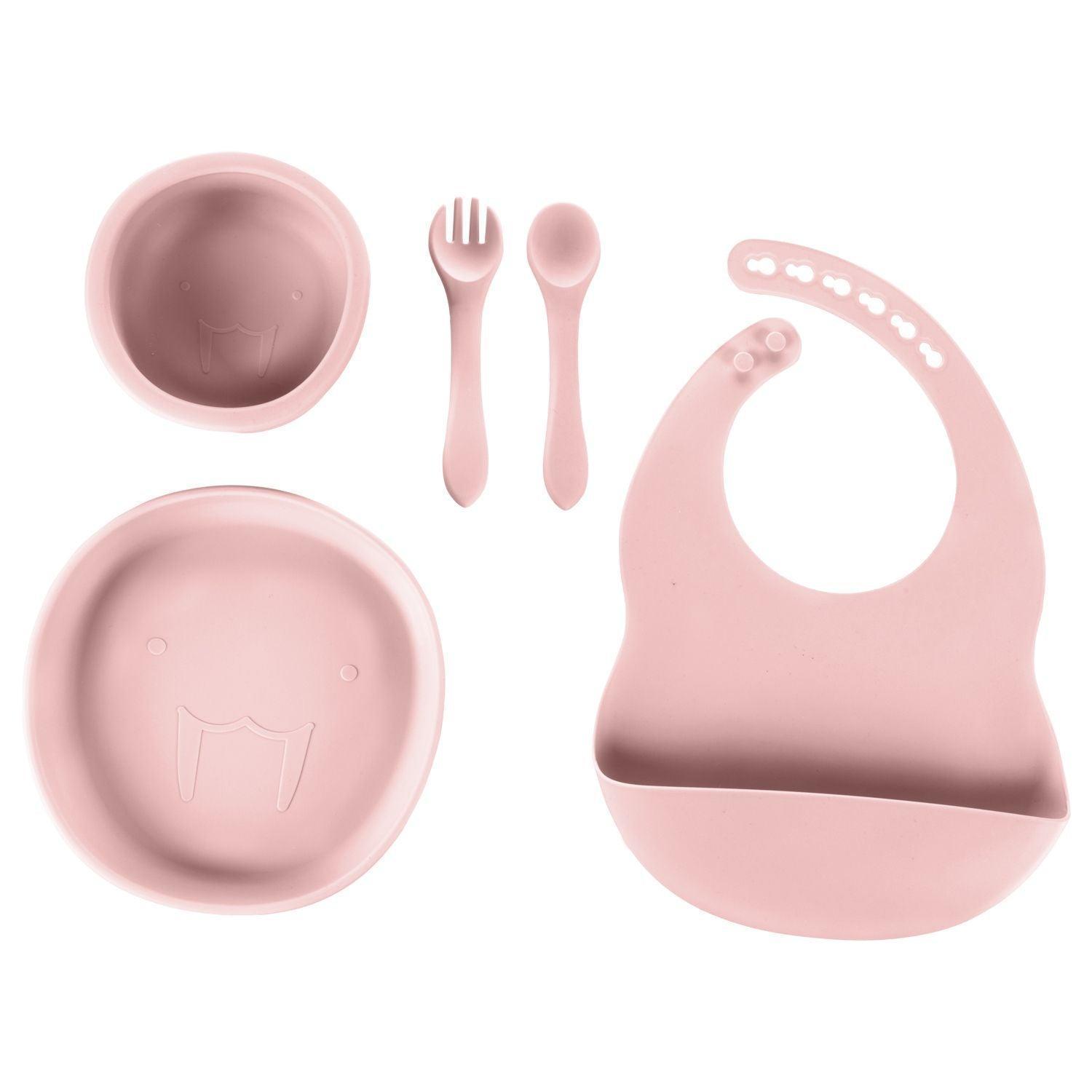 5-Piece Silicone Baby Feeding Set - Bowl, Plate, Spoon, Fork & Bib - Mari Kali Stores Cyprus 5-Piece Silicone Baby Feeding Set - Bowl, Plate, Spoon, Fork & Bib - Mari Kali Stores Cyprus