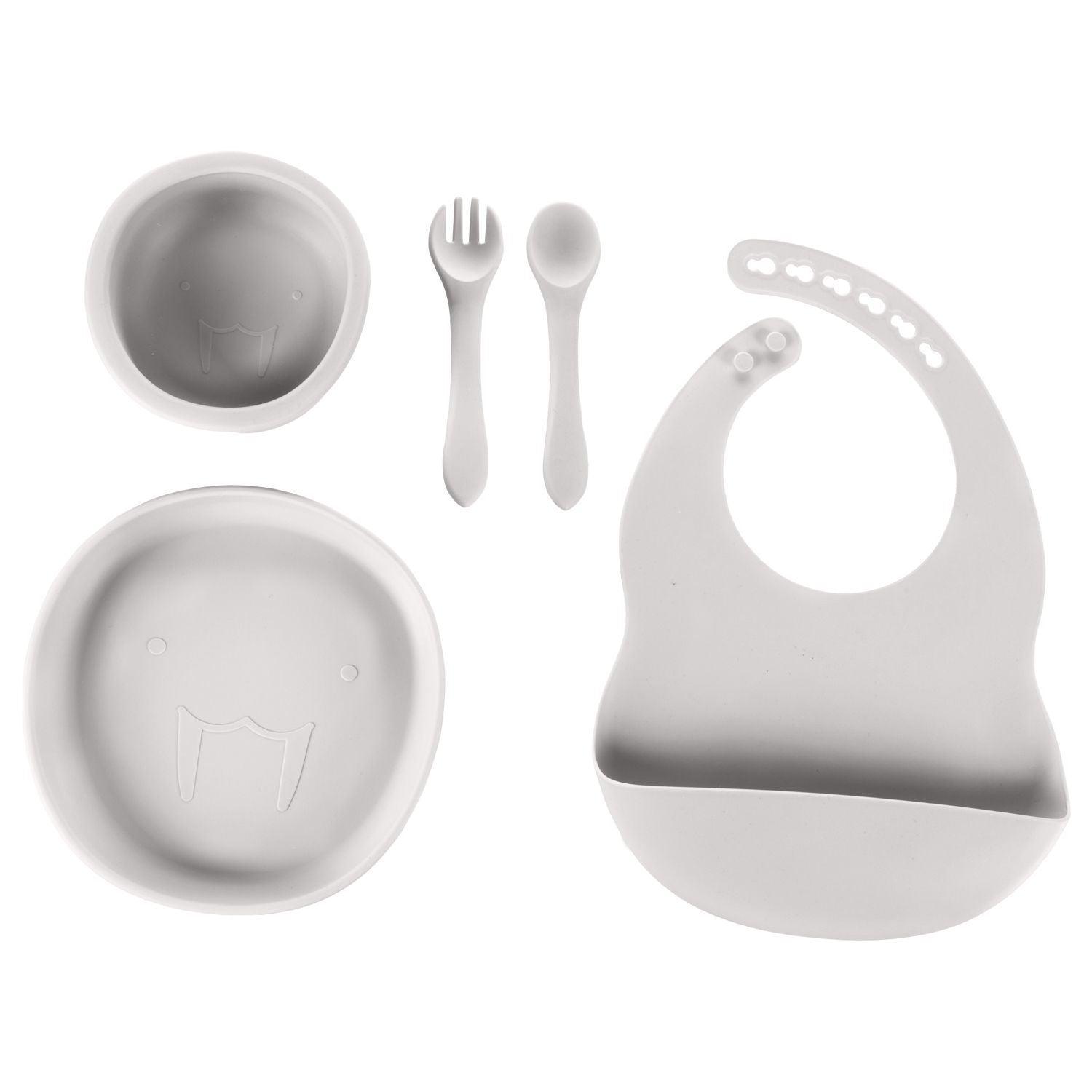 5-Piece Silicone Baby Feeding Set - Bowl, Plate, Spoon, Fork & Bib - Mari Kali Stores Cyprus 5-Piece Silicone Baby Feeding Set - Bowl, Plate, Spoon, Fork & Bib - Mari Kali Stores Cyprus