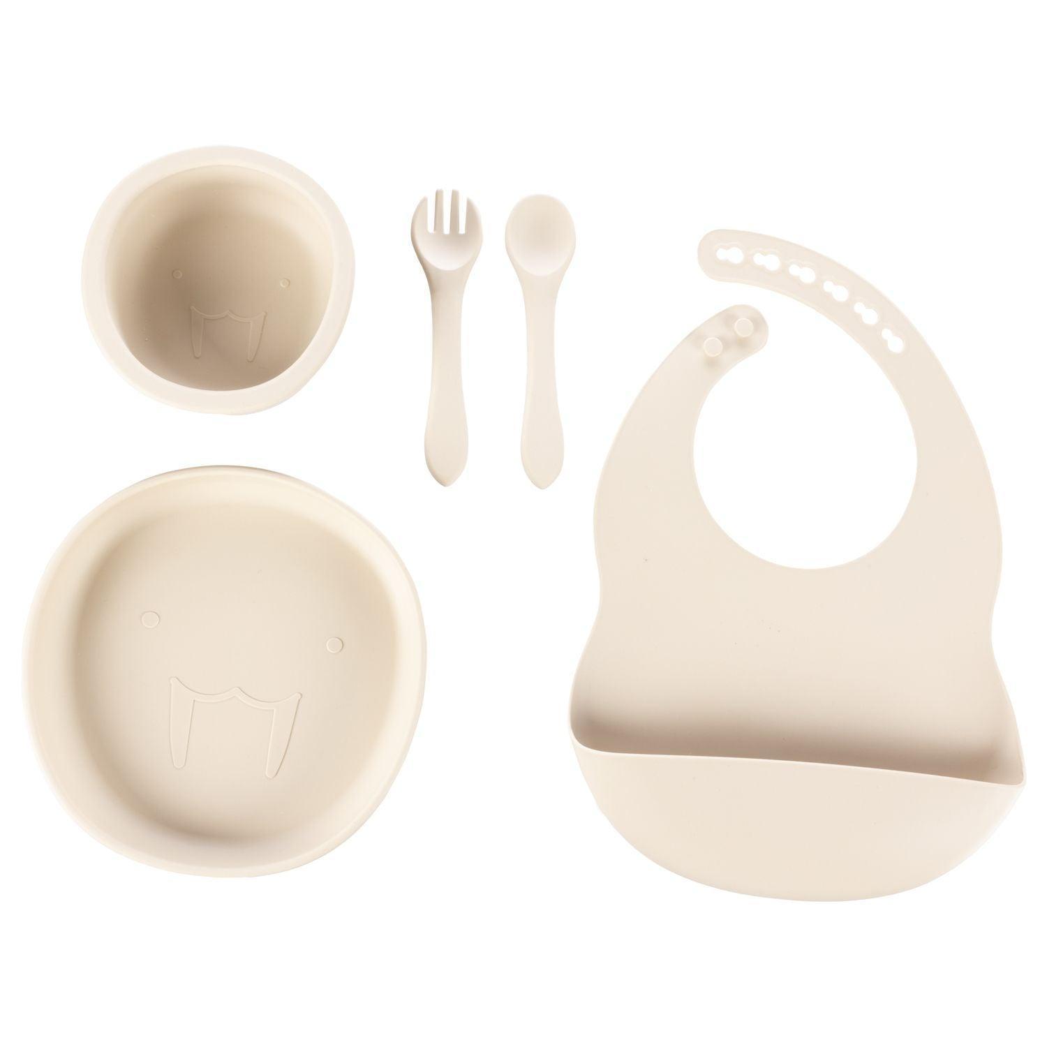 5-Piece Silicone Baby Feeding Set - Bowl, Plate, Spoon, Fork & Bib - Mari Kali Stores Cyprus 5-Piece Silicone Baby Feeding Set - Bowl, Plate, Spoon, Fork & Bib - Mari Kali Stores Cyprus