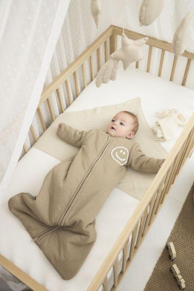 Meyco Baby Sleeping Bag With Detachable Sleeves Slub/smile - Taupe/offwhite - 70cm - Mari Kali Stores Cyprus Meyco Baby Sleeping Bag With Detachable Sleeves Slub/smile - Taupe/offwhite - 70cm - Mari Kali Stores Cyprus