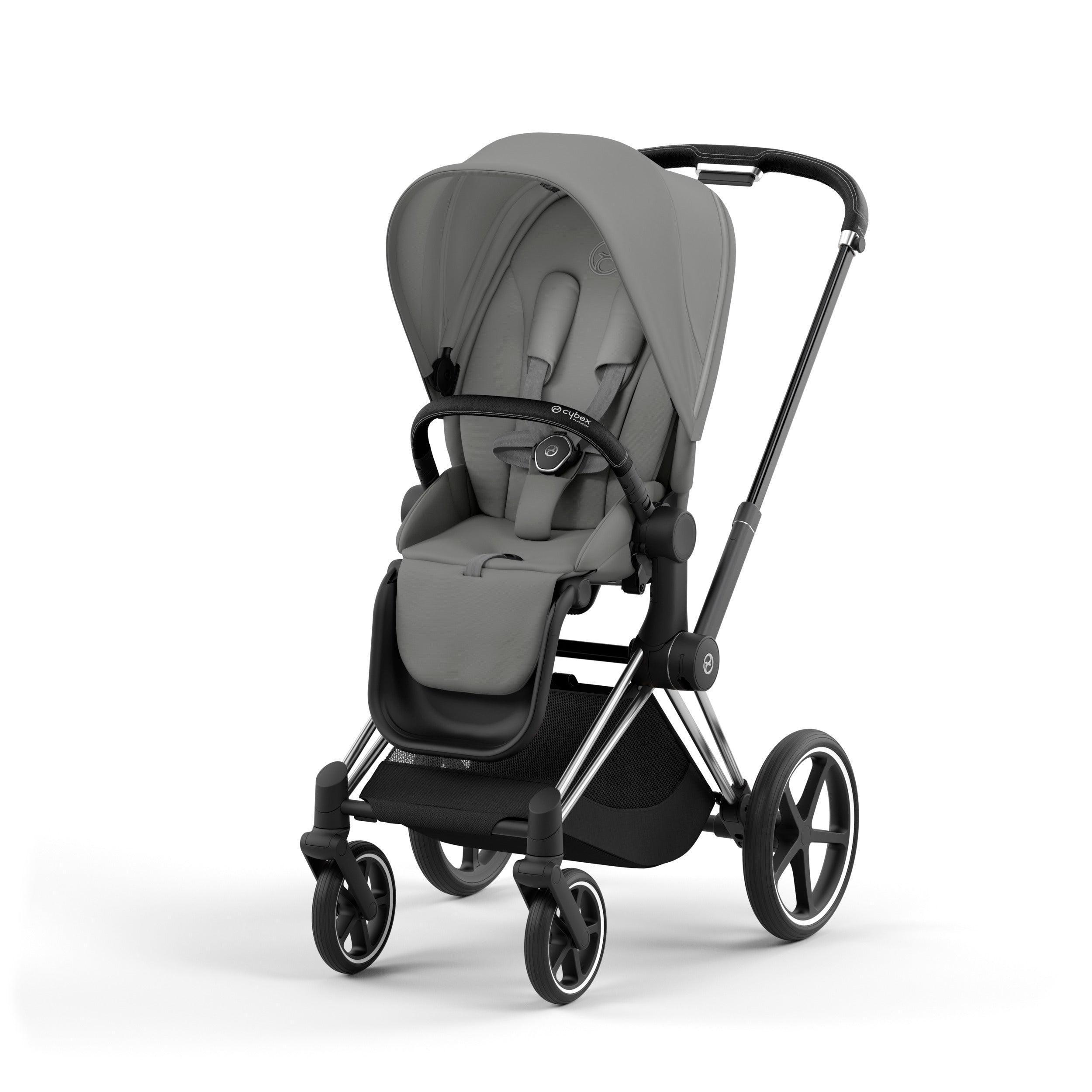 CYBEX Priam Baby Stroller in Mirage Grey & Chrome Black frame CYBEX Priam Baby Stroller in Mirage Grey & Chrome Black frame