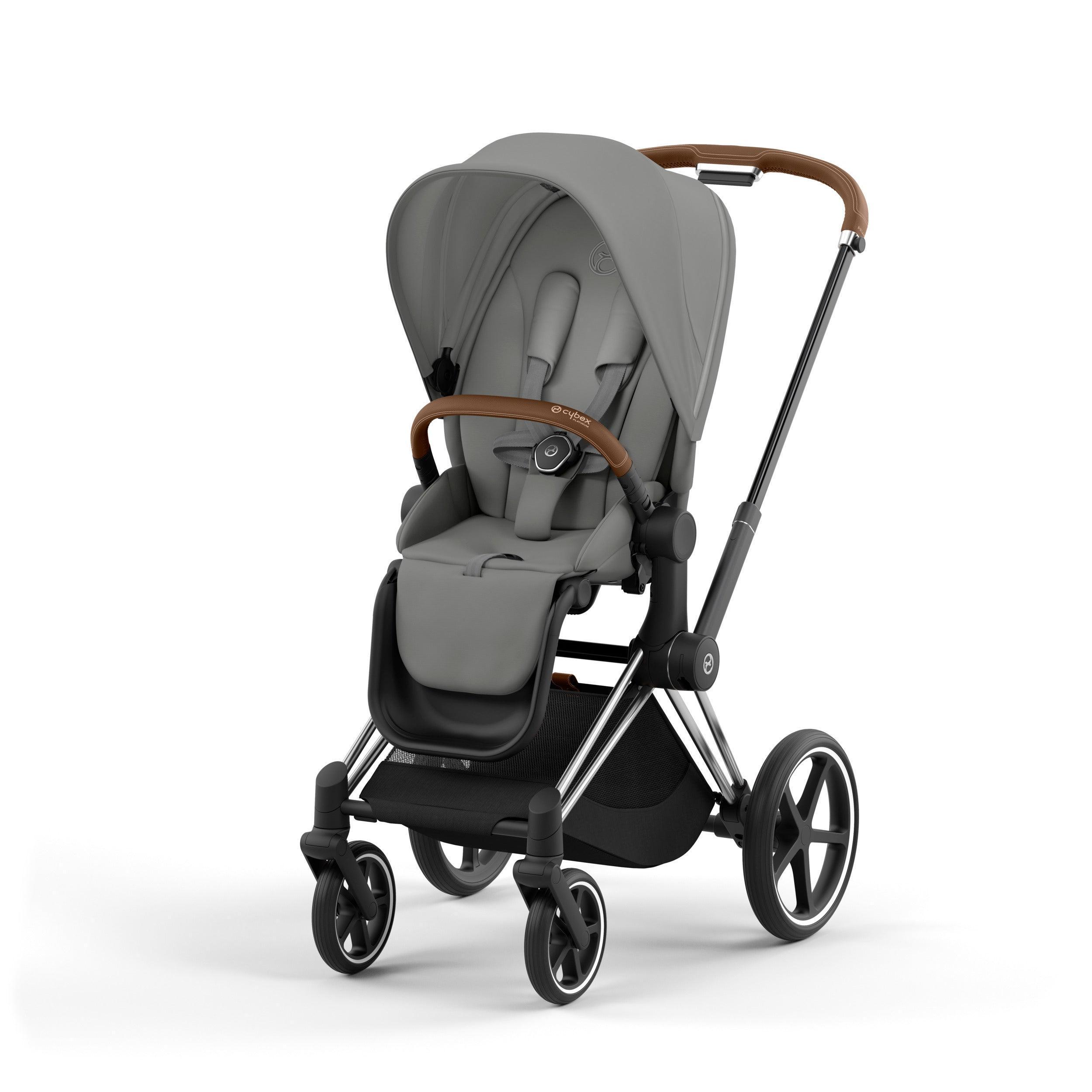 CYBEX Priam Baby Stroller in Mirage Grey & Chrome Brown frame CYBEX Priam Baby Stroller in Mirage Grey & Chrome Brown frame