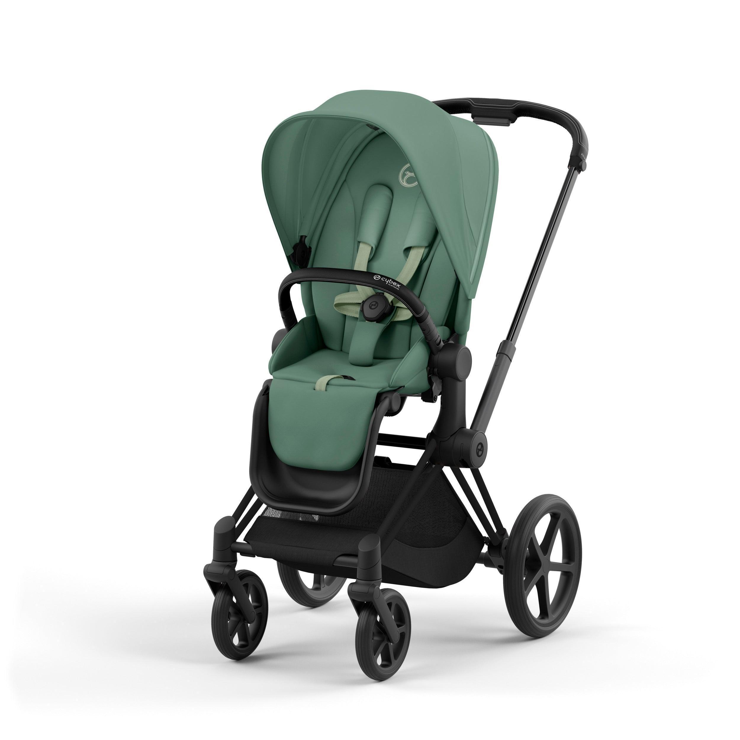 CYBEX Priam Baby Stroller in Leaf Green & Matte Black frame CYBEX Priam Baby Stroller in Leaf Green & Matte Black frame