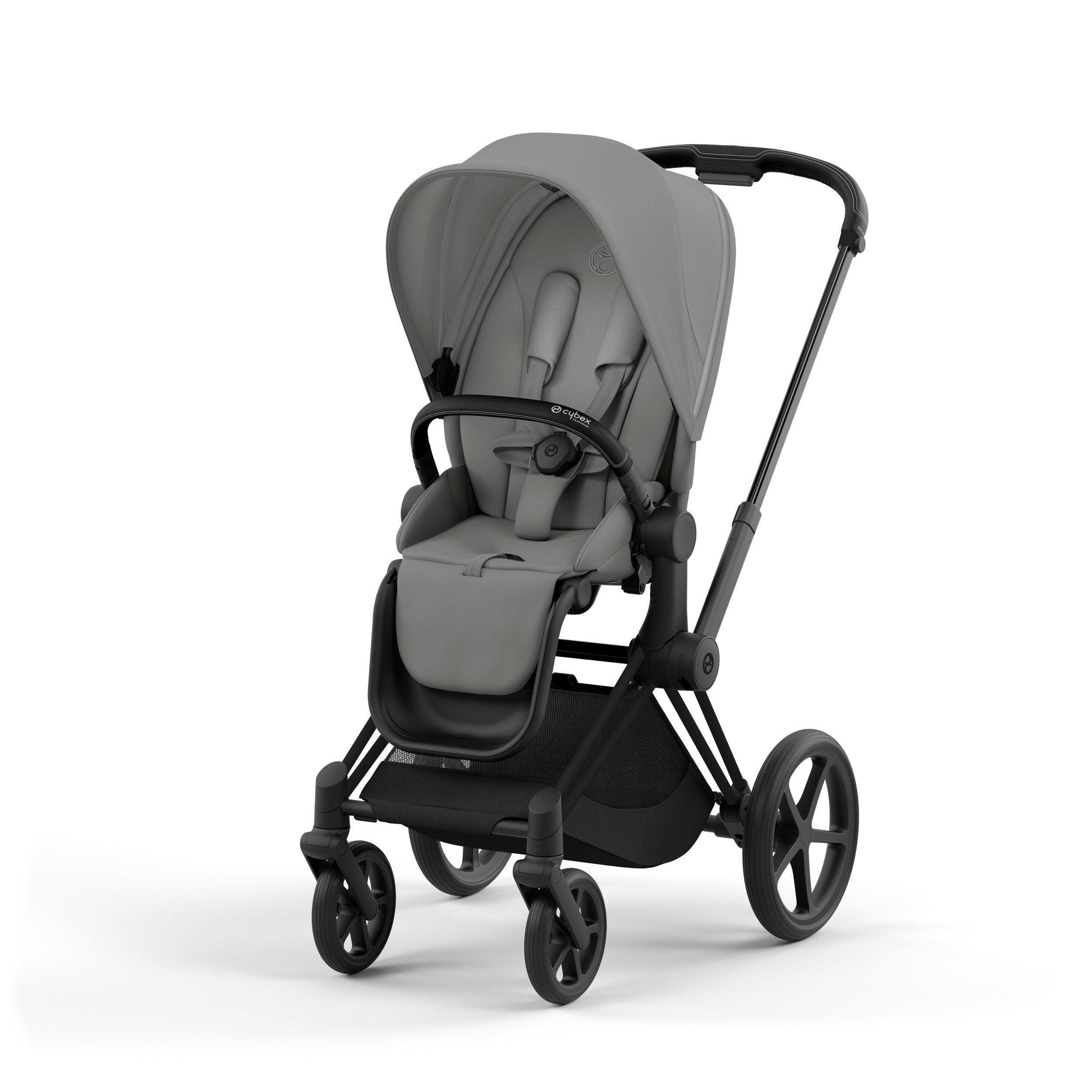 CYBEX Priam Baby Stroller in Mirage Grey & Matte Black frame CYBEX Priam Baby Stroller in Mirage Grey & Matte Black frame
