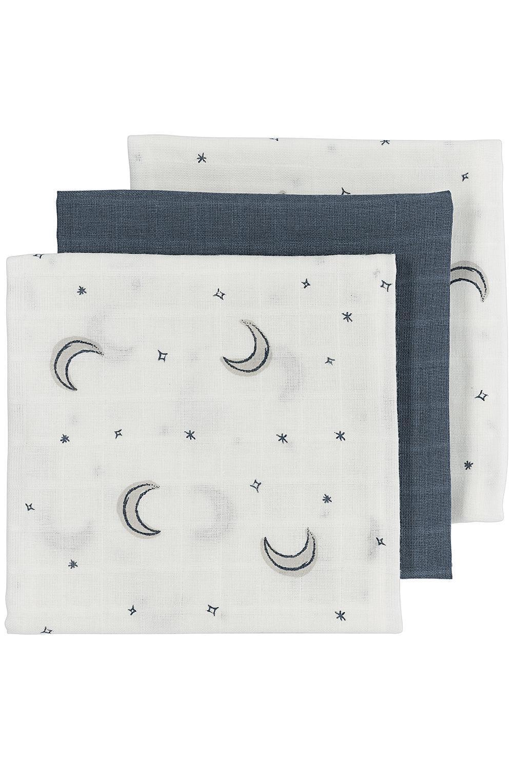 Meyco Muslin Squares x3 Moon-Indigo 70x70cm - Mari Kali Stores Cyprus Meyco Muslin Squares x3 Moon-Indigo 70x70cm - Mari Kali Stores Cyprus