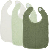 Meyco - Meyco Baby Bib 3-Pack - Terry Uni Offwhite, Soft Green, Forest Green - Mari Kali Stores Cyprus