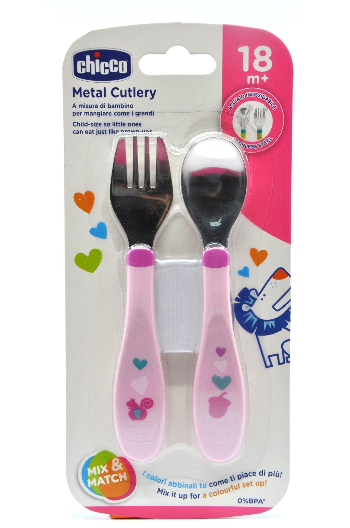 Chicco - Chicco Mix And Match Metal Cutlery 18m+ - Mari Kali Stores Cyprus