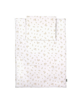 WALDIN Junior Duvet & Pillow Set 90×120 cm – “Leaves Beige ” (With Filling)