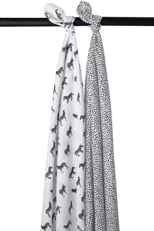 Meyco - Meyco Muslin Swaddle 2-pack Organic Cotton - Zebra - 120x120cm - Mari Kali Stores Cyprus Meyco - Meyco Muslin Swaddle 2-pack Organic Cotton - Zebra - 120x120cm - Mari Kali Stores Cyprus