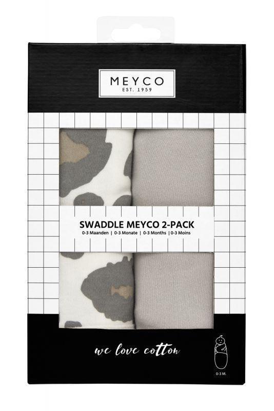 Meyco - Swaddle Meyco 2pack - Panther/Uni Grey - 0-3m - Mari Kali Stores Cyprus Meyco - Swaddle Meyco 2pack - Panther/Uni Grey - 0-3m - Mari Kali Stores Cyprus