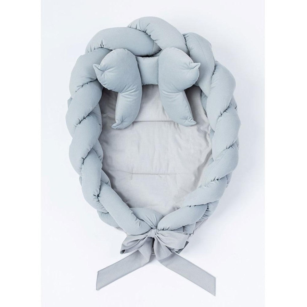 Belisima Baby Braid Nest Cocoon Blue Light Grey