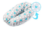 Sensillo XL Pregnancy Pillow hearts torquoise