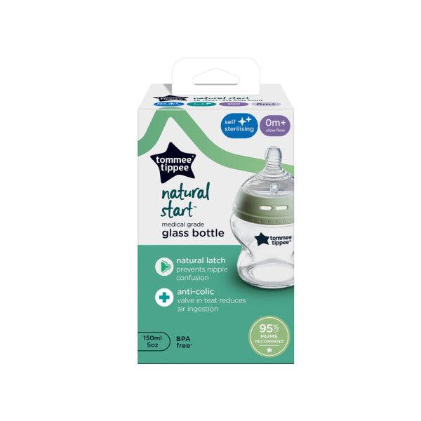 Tommee Tippee Natural Start Glass Anti-Colic Baby Bottle 150ml, 0m+ - Mari Kali Stores Cyprus Tommee Tippee Natural Start Glass Anti-Colic Baby Bottle 150ml, 0m+ - Mari Kali Stores Cyprus