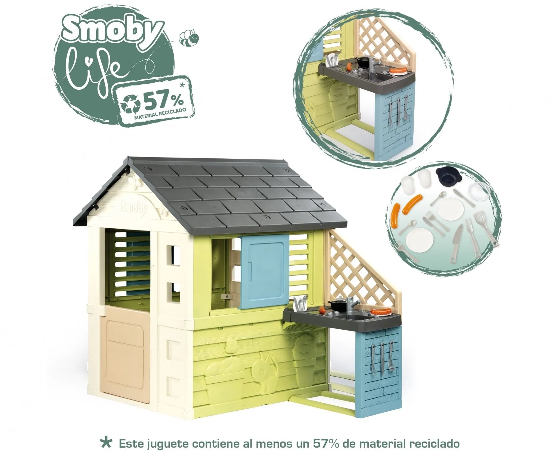 Smoby S.Life Pretty Playhouse + Kitchen Smoby S.Life Pretty Playhouse + Kitchen