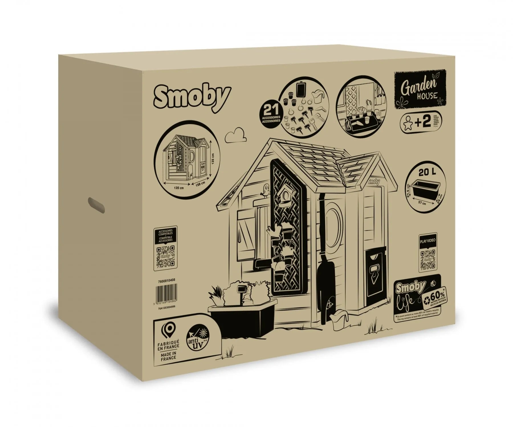 Smoby S.Life Pretty Playhouse + Kitchen Smoby S.Life Pretty Playhouse + Kitchen