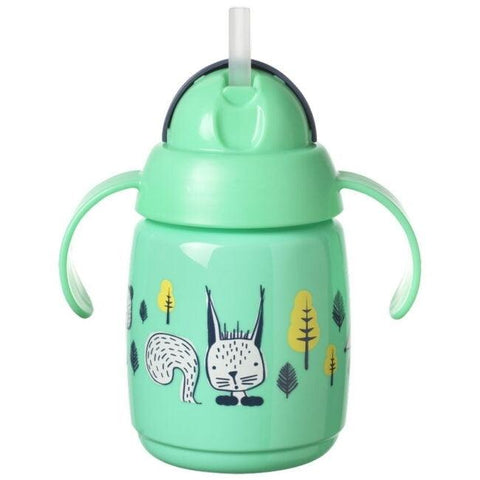 Tommee Tippee - Tommee Tippee Training Cup with Handles and Straw Green 300ml 6m+ - Mari Kali Stores Cyprus