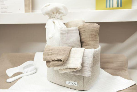 Meyco Pre-washed Muslin Squares 3-pack Uni - Soft Sand/greige/taupe - 70x70cm