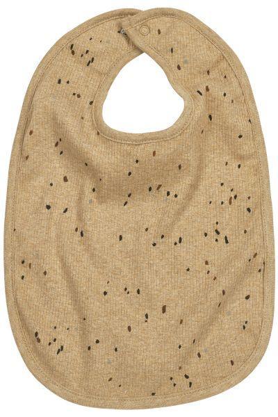 Meyco Bib With Press Stud 2-pack Rib Mini Spot - Toffee Melange - Mari Kali Stores Cyprus