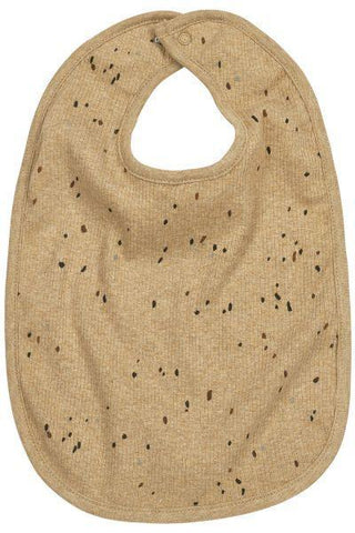 Meyco Bib With Press Stud 2-pack Rib Mini Spot - Toffee Melange - Mari Kali Stores Cyprus