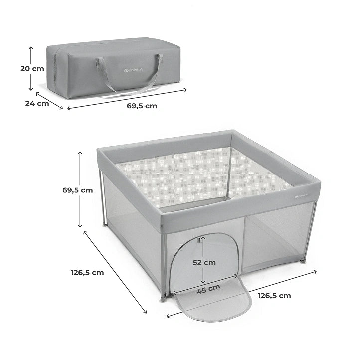 Kinderkraft Playpen Ziki 126x126 cm Quick Fold, Travel-Friendly & Sturdy