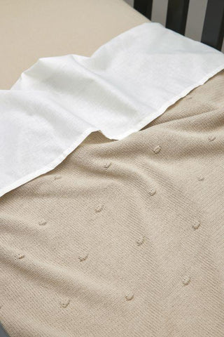 Cot Blanket Mini Knots 100x150cm - Sand - Mari Kali Stores Cyprus