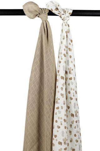 Meyco Swaddle 2-Pack Muslin Stains - Sand - 120x120cm - Mari Kali Stores Cyprus