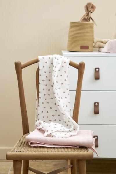 Meyco Swaddle 2-pack Muslin Mini Panther - Soft Pink - 120x120cm