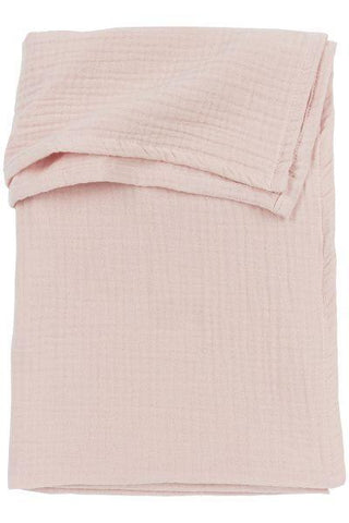 Meyco Cot Bed Sheet Pre-washed Muslin Uni - Soft Pink - 100x150cm - Mari Kali Stores Cyprus