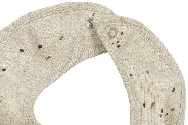 Meyco Bib With Press Stud 2-Pack Rib Mini Spot - Sand Melange - Mari Kali Stores Cyprus