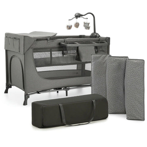 Klnderkraft travel cot Joy2 with accesories Dark Grey