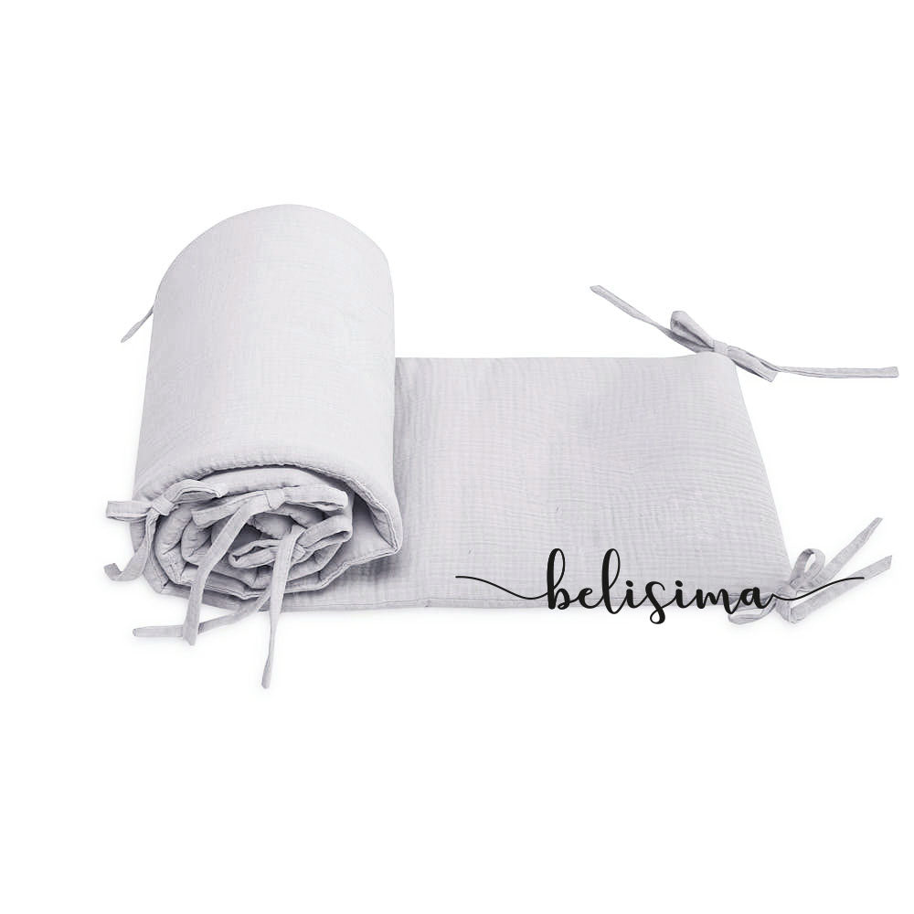 Belisima Muslin Pure Casual Grey Protector cot bumper