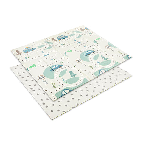 Double sided Children PlayMat 180x200x1cm Foldable City & Stars