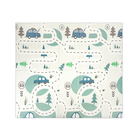 Double sided Children PlayMat 180x200x1cm Foldable City & Stars