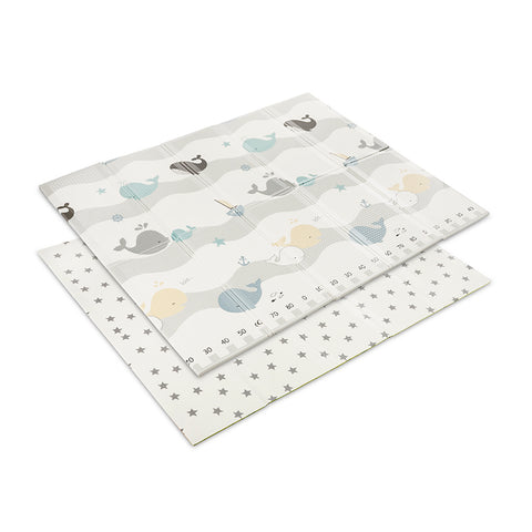 Double sided Children PlayMat 180x200x1cm Foldable Waves & Stars