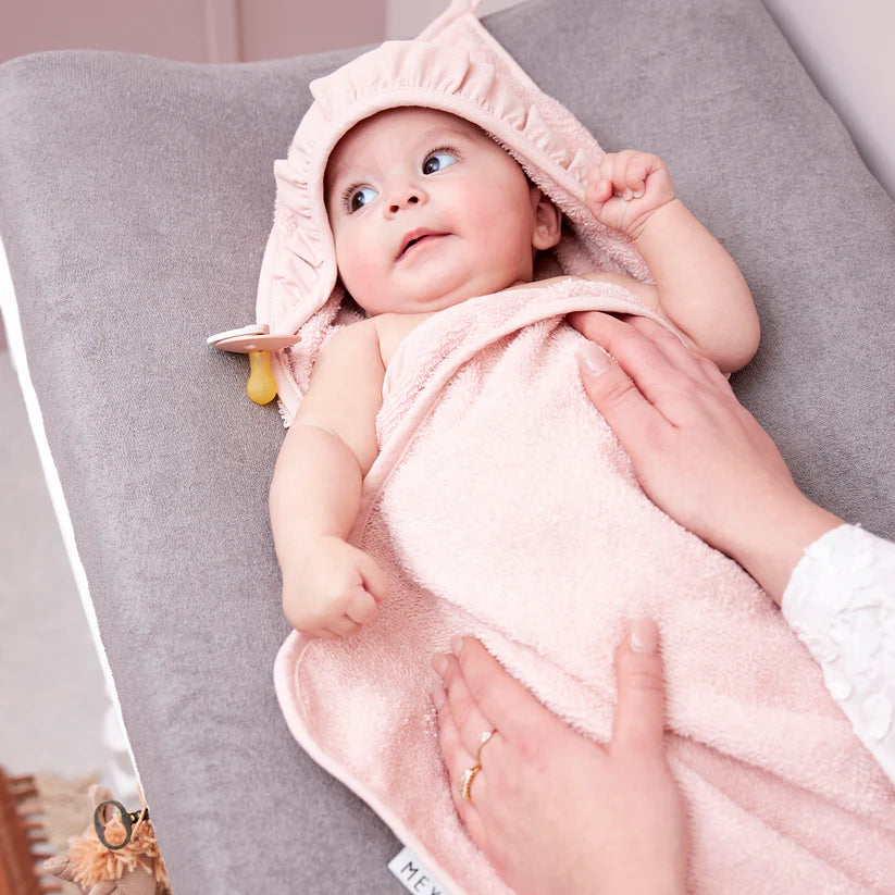 Meyco Bathcape Terry Ruffle Soft Pink