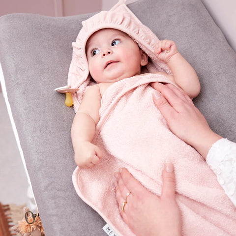 Meyco Bathcape Terry Ruffle Soft Pink