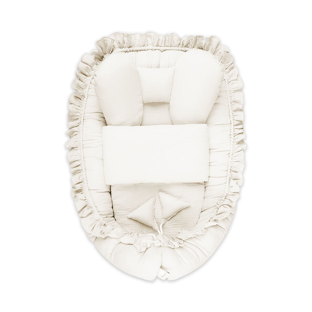 Belisima Baby Nest Cocoon with Blanket Velvet Natural Ecru